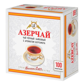 Чай черный Азерчай Бергамот, 100 пакетиков