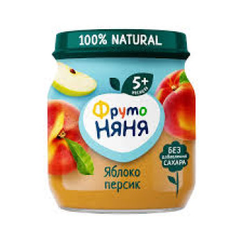 Пюре ФрутоНяня Яблоко-персик, 100г.