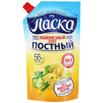 Соус Постный Майонезный Ласка 56%, 380 мл