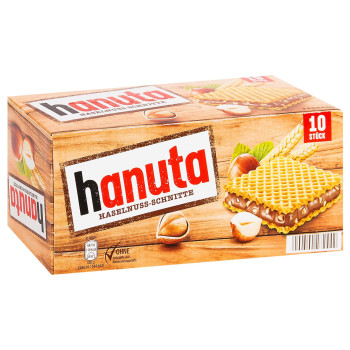 Вафли Ferrero Hanuta шоколадно-ореховая начинка, 220г