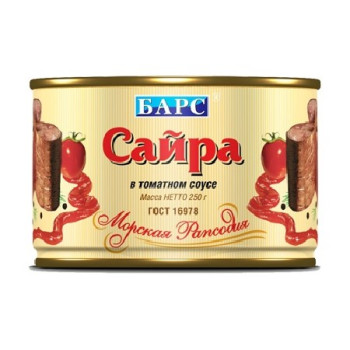 Сайра в томатном соусе (ключ) 250гр