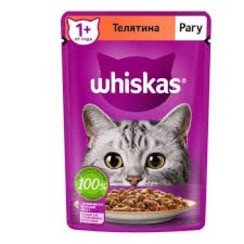 Кош. Корм (Whiskas) Рагу Телятина-язык 75г 