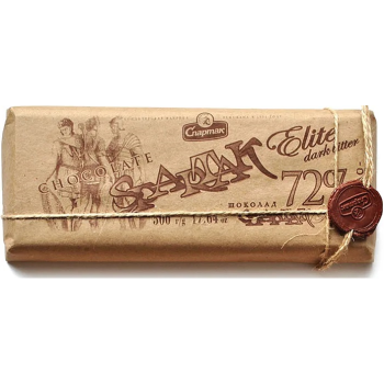 Шоколад Спартак горький 72% элитный, 500г