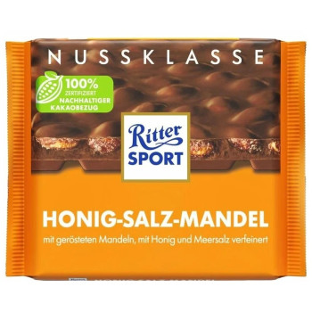 Шоколад молочный Ritter Sport Соленый миндаль с медом, 100г