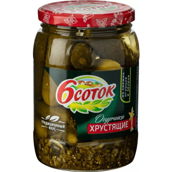 Огурчики Хрустящие 720мл  (ШЕСТЬ СОТОК)