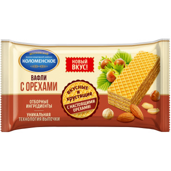 Вафли Коломенские 200г. С Орехами