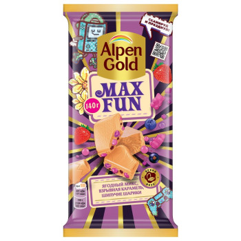 Шоколад белый Alpen Gold MAX FUN Ягодный микс 140г