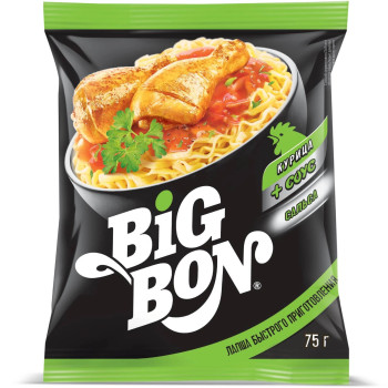 Лапша быстрого приготовления БигБон Курица + соус «Сальса», 75г