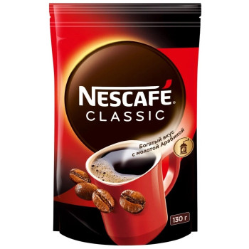 Кофе растворимый Nescafe Classic с Молотой Арабикой, 130г