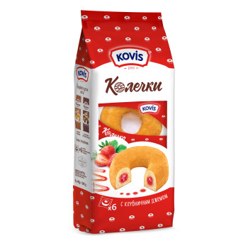 Колечки сдобные "Kovis" 240 г Клубничный джем