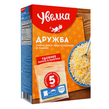 Рис Круглый смесь пшено шлиф (ДРУЖБА) 400гр (УВЕЛКА)