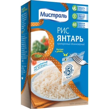 Рис Янтарь 400г варпак  (МИСТРАЛЬ)