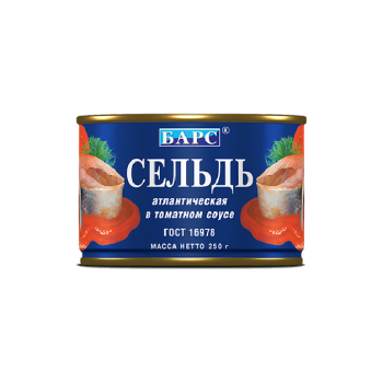 Консервы сельдь атлантическая в томатном соусе, 250г