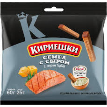 Сухарики Кириешки 60г+25мл  Сыр-Семга + тартар