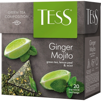 Чай зеленый Tess Ginger Mojito (Джинджер Мохито) 20 пирамидок*1,8г