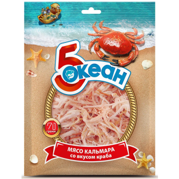 Кальмар со вкусом краба 5 Океан, 70г.