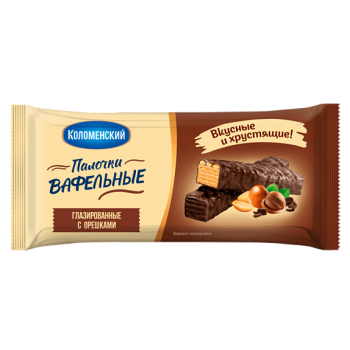 Палочки вафельные глазированные с орешками 140 г