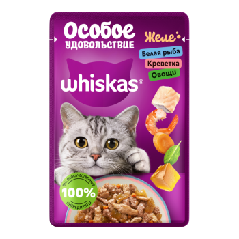 Кош. Корм (Whiskas) Желе с рыбой и креветкой 75г