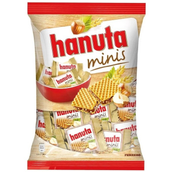 Вафли Ferrero Hanuta Minis шоколадно-ореховая начинка, 200г