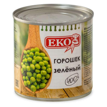 Горошек зеленый 400гр (ЭКО)