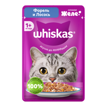 Кош. Корм (Whiskas) Желе Форель и Лосось 75г