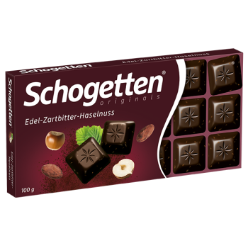 Шогеттен 100г. 1х15 Dark Chocolate With Hazelnuts С Обжаренными кусочками Фундука  (П-264  Р-24)