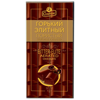 Шоколад Спартак Пористый Горький Элитный 72%, 70г