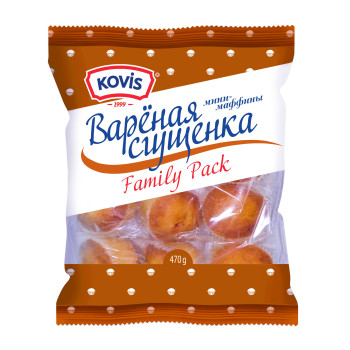 Кондитерские изделия мини-маффины вар сгущенка Kovis, 470г