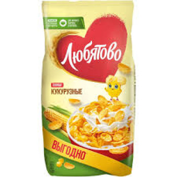Готовый завтрак  Кукурузные Хлопья Любятово, 600г