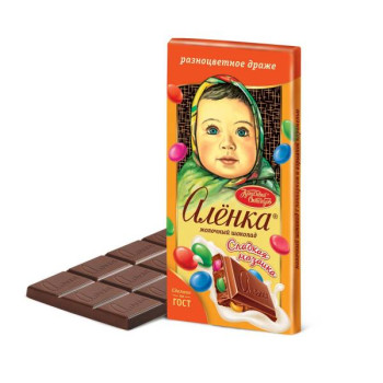 Аленка Шоколад 90г. С разноцветными драже