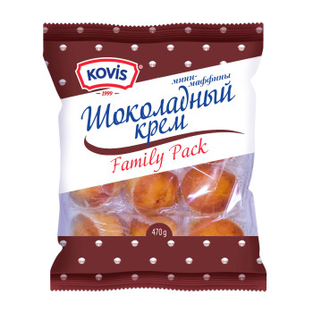 Кондитерские изделия мини-маффины шок крем Kovis, 470г